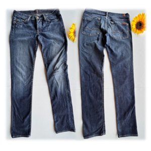 7 for all man kind Women's Jeans Blue Roxanne Skinny Stretch Med Wash Size 28